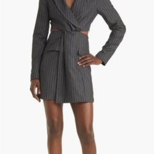 NWT Pinstripe Twist Mini Blazer Cutout Dress -size 4